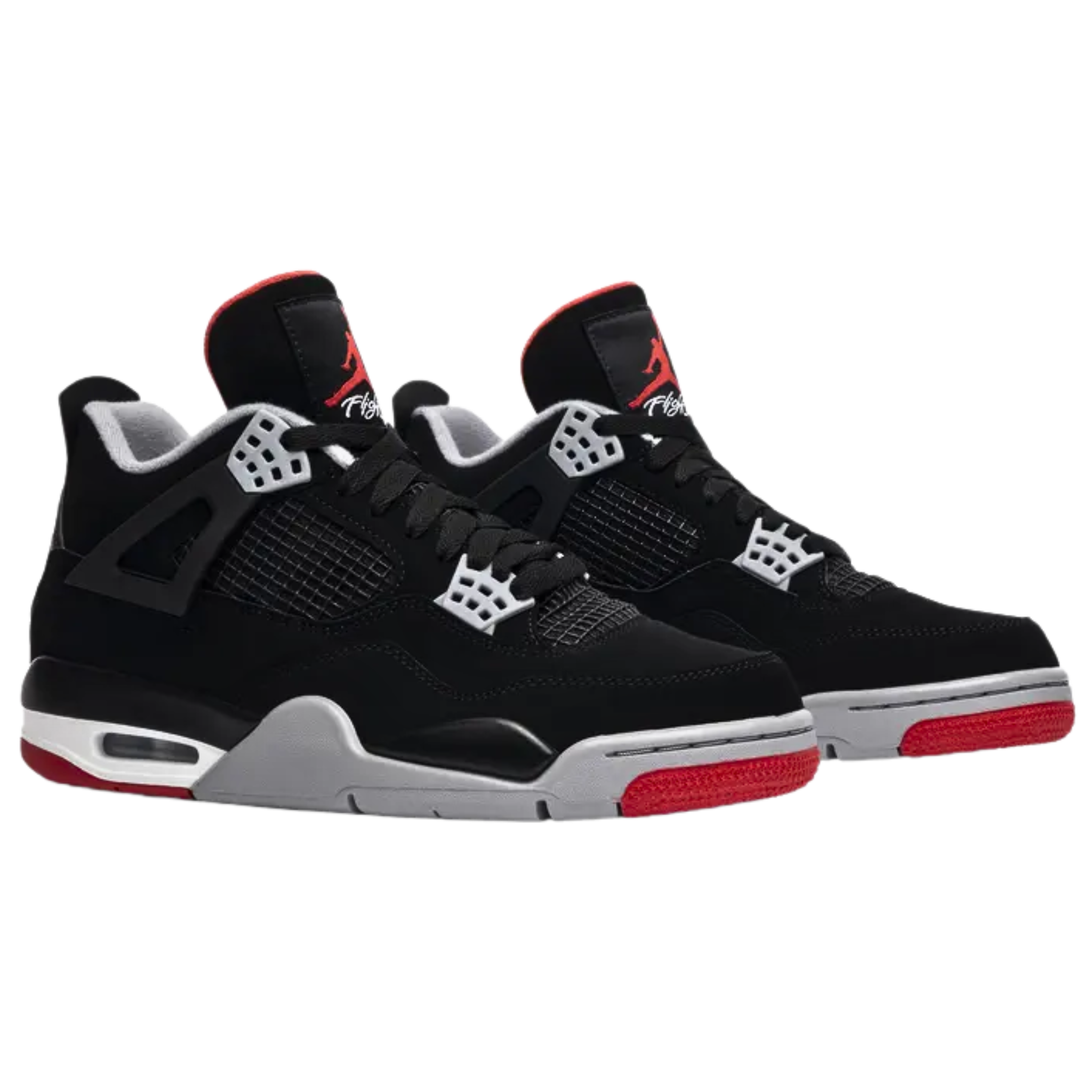 The 2019 Air Jordan 4 ‘Bred’ celebrates the 30th anniversary of the silhouette, featuring a black nubuck upper, visible Air Sole cushioning, and Nike Air branding on the heel, in the same colorway worn by Michael Jordan during ‘The Shot’ in the 1989 NBA playoffs.