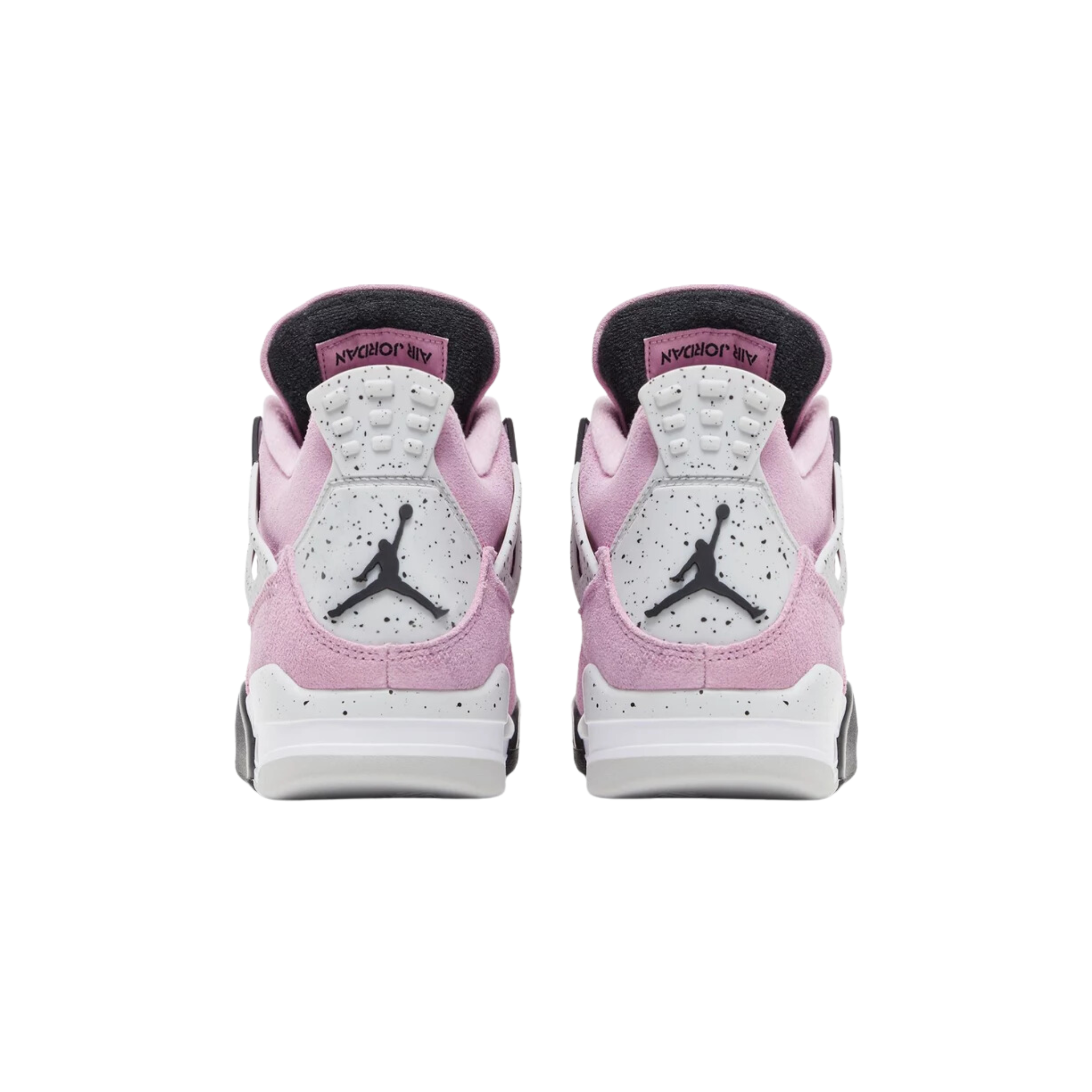 Women's Air Jordan 4 Retro 'Orchid' featuring a lilac-colored suede upper with breathable quarter panel netting and grey molded eyelets. The sneaker includes speckled TPU support wings, a molded back tab with Jumpman branding, and a lightweight polyurethane midsole with encapsulated Air-sole cushioning in the forefoot and an exposed Air bag in the heel.