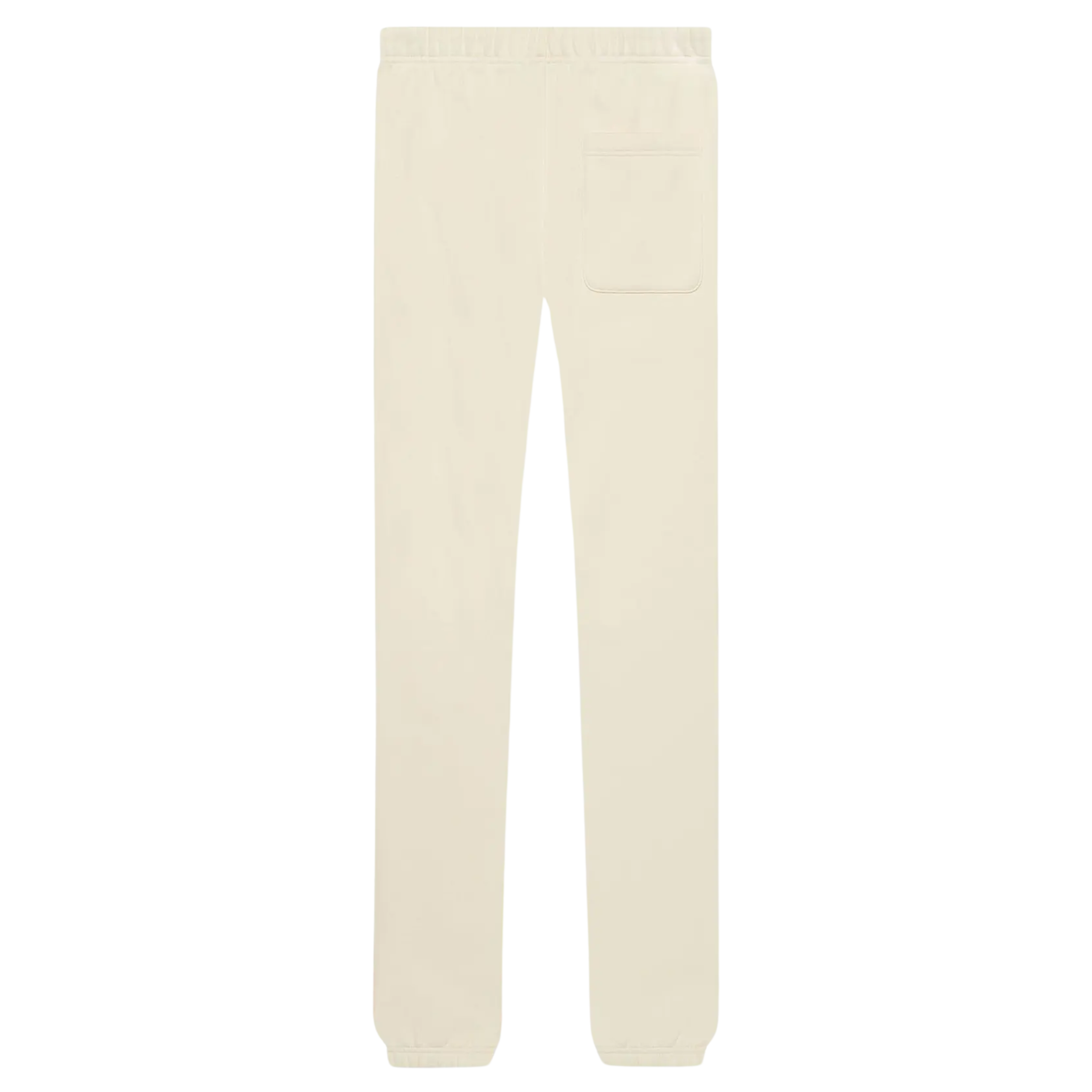 The Fear of God Essentials Sweatpants from SS21 are crafted from a soft cotton-blend fleece in a light buttercream hue. Featuring a slim-leg fit, a rubberized brand patch on the waist, and an elongated drawstring for a customizable fit, these sweatpants offer a minimalistic yet stylish look for casual wear.