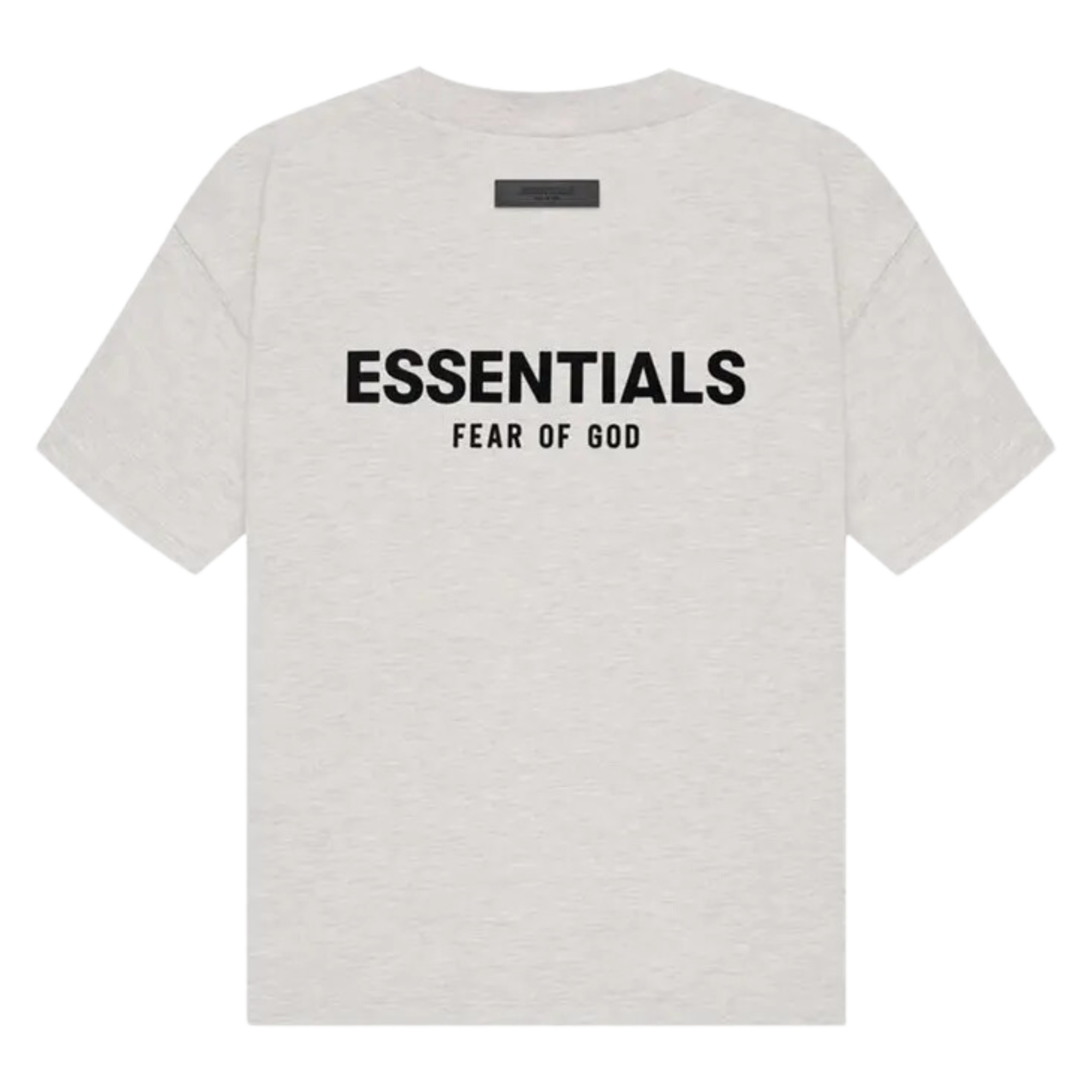The Fear of God Essentials T-Shirt 'Light Oatmeal' from SS22 features a minimalist design with a soft cotton-blend construction. The shirt is cut for a relaxed fit, offering everyday comfort and style, perfect for layering or wearing on its own as a versatile staple.