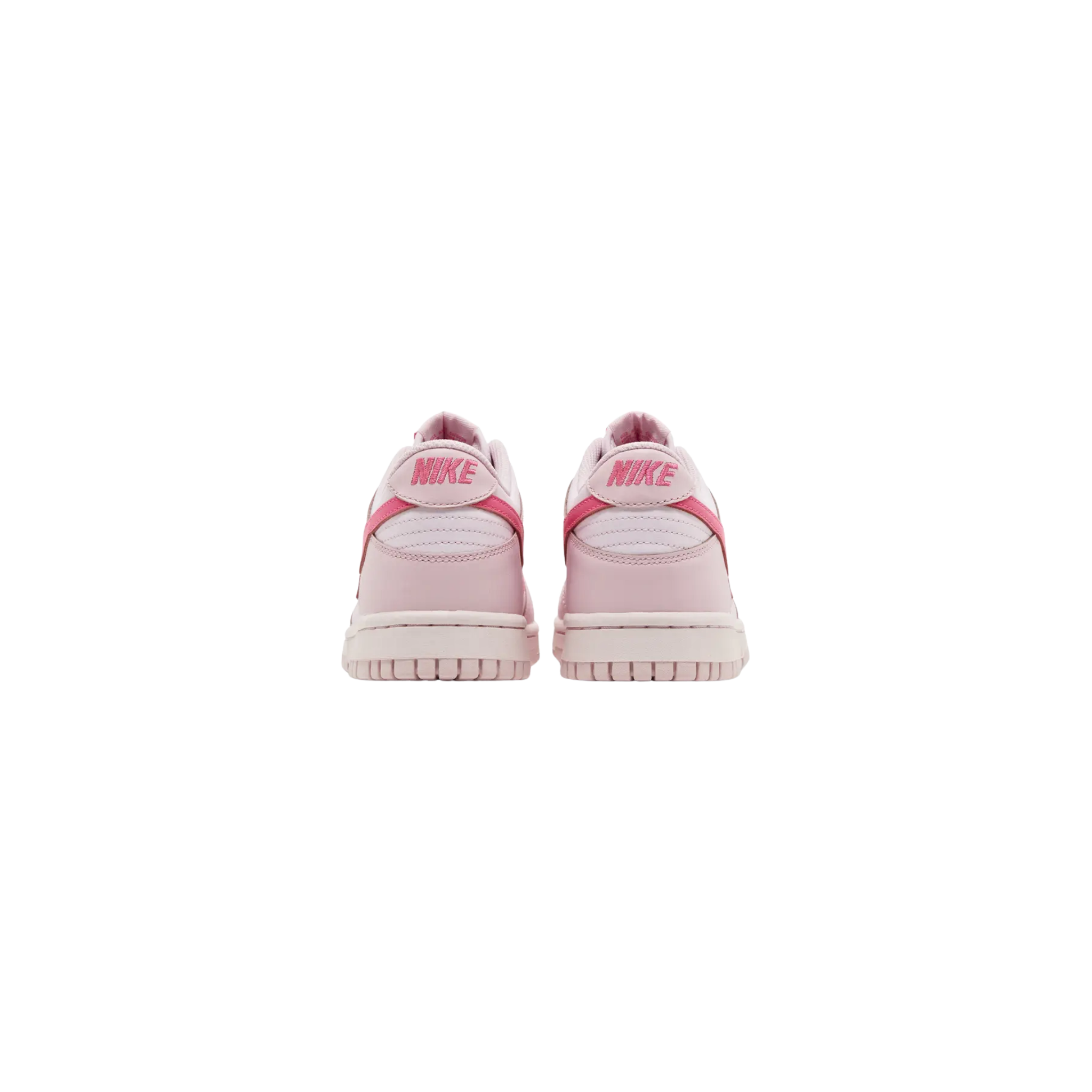 The Dunk Low GS 'Triple Pink' (also known as ‘Barbie’) features a full leather upper in light pink, with hot pink accents on the Swoosh, tongue tag, and heel. The sneaker is designed for comfort with a breathable nylon tongue and rests on a rubber outsole for support and durability.