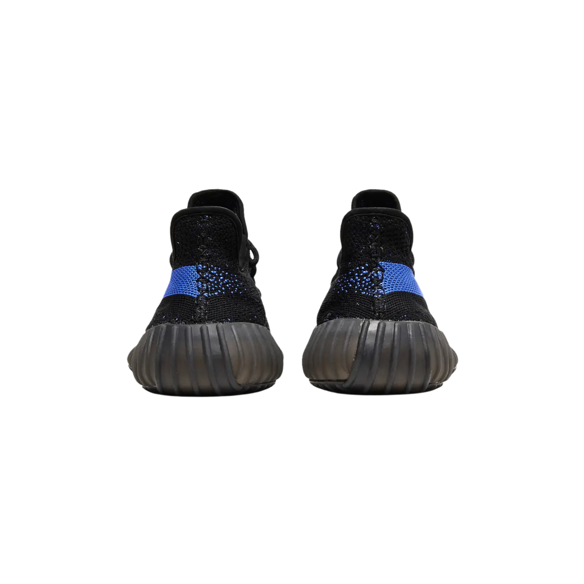 Shop the adidas Yeezy Boost 350 V2 ‘Dazzling Blue’ featuring a black Primeknit upper with royal blue accents and SPLY-350 branding. The sleek design includes a full-length Boost midsole for responsive cushioning, wrapped in a semi-translucent TPU cage for added durability and support.