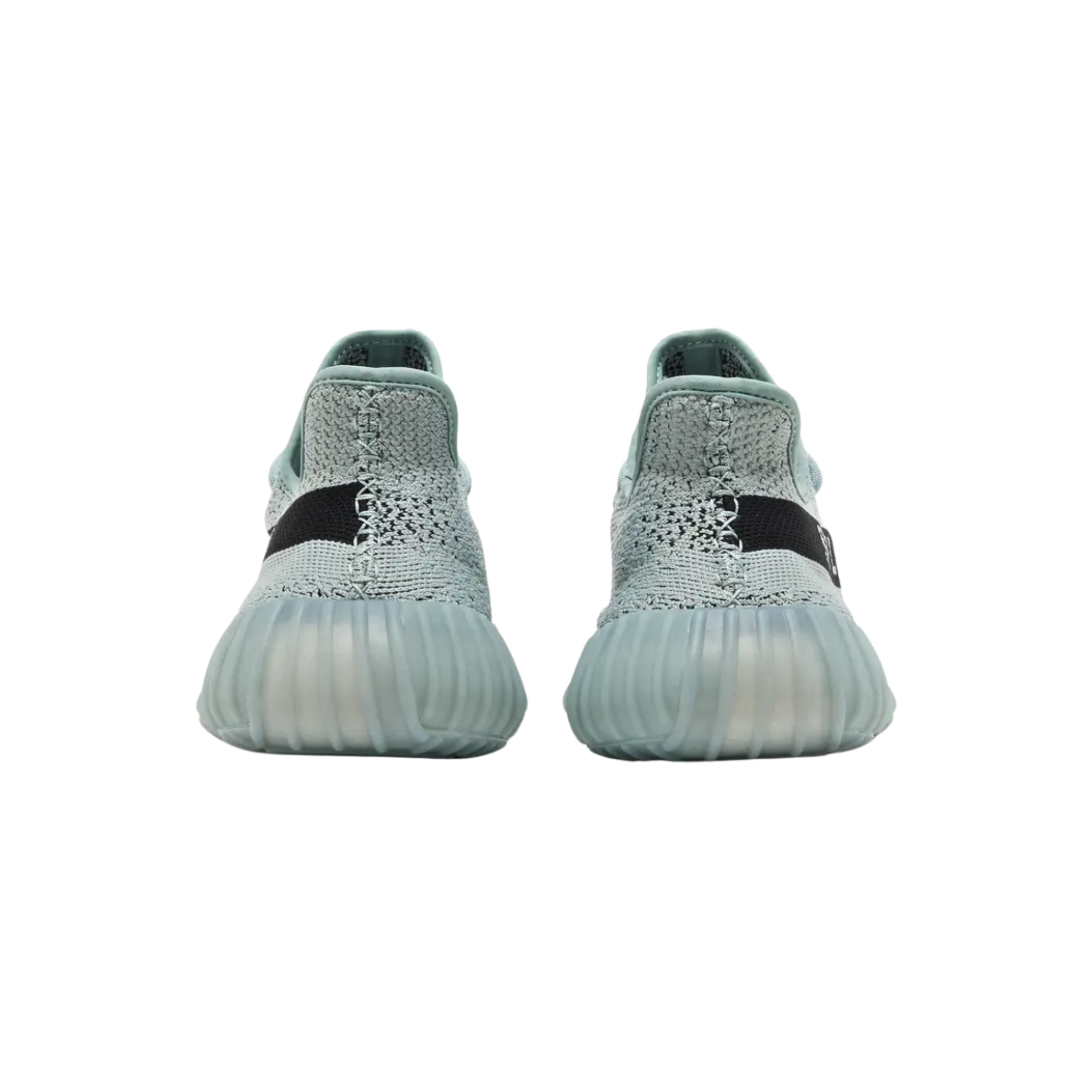 Shop the adidas Yeezy Boost 350 V2 ‘Salt’ (Jade Ash) featuring a mint green Primeknit upper with center-stitch detailing and black lateral streak with SPLY-350 branding. Equipped with rope laces, a full-length Boost midsole for responsive cushioning, a semi-translucent TPU cage, and a durable rubber outsole for grip.