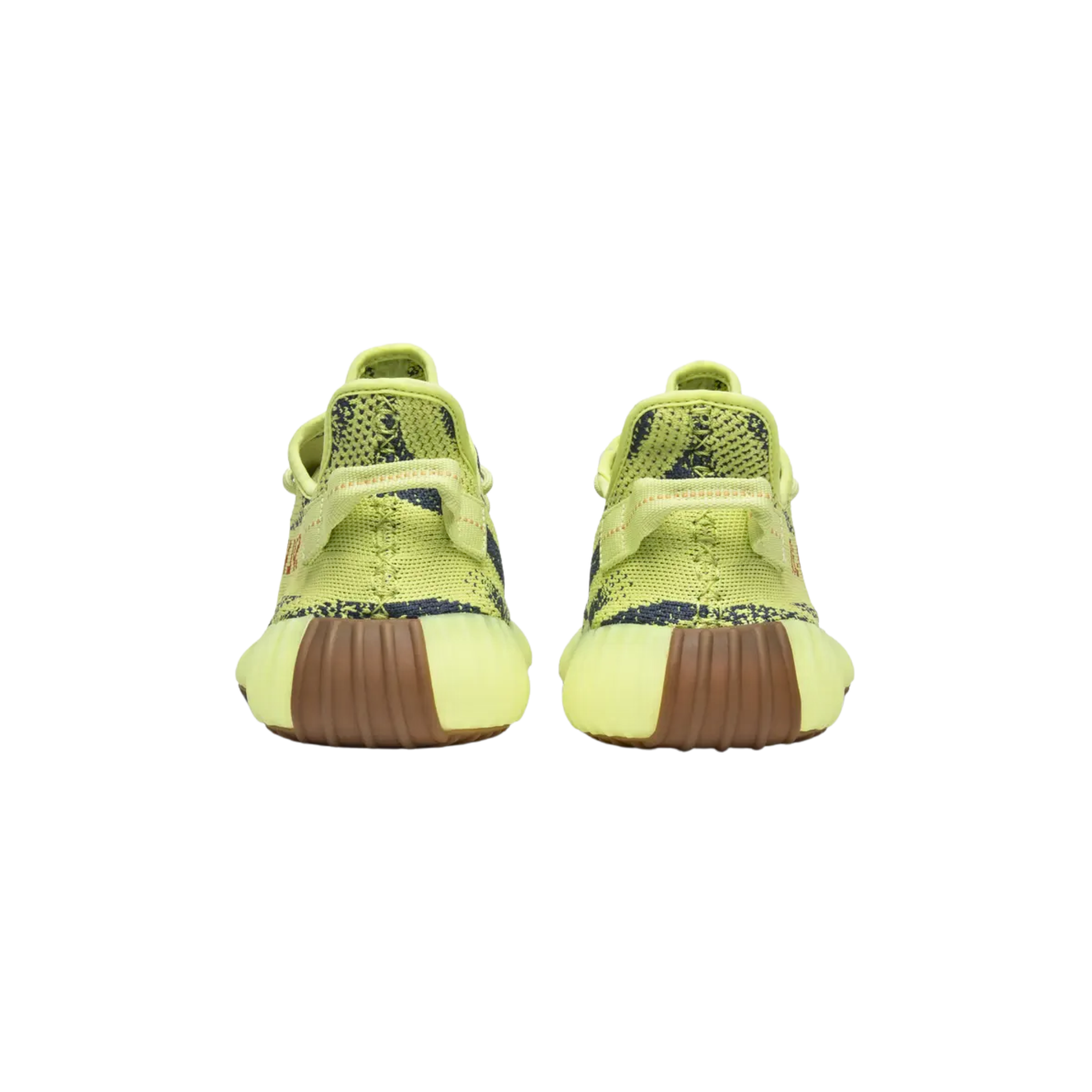 Shop the adidas Yeezy Boost 350 V2 ‘Semi Frozen Yellow,’ first released in November 2017. This vibrant sneaker features a bright yellow Primeknit upper with zebra-like black stripes and a tonal side stripe with ‘SPLY-350’ in reverse red print. The design is completed with matching laces, heel tab, a Boost-infused midsole, and a gum rubber outsole for enhanced grip.