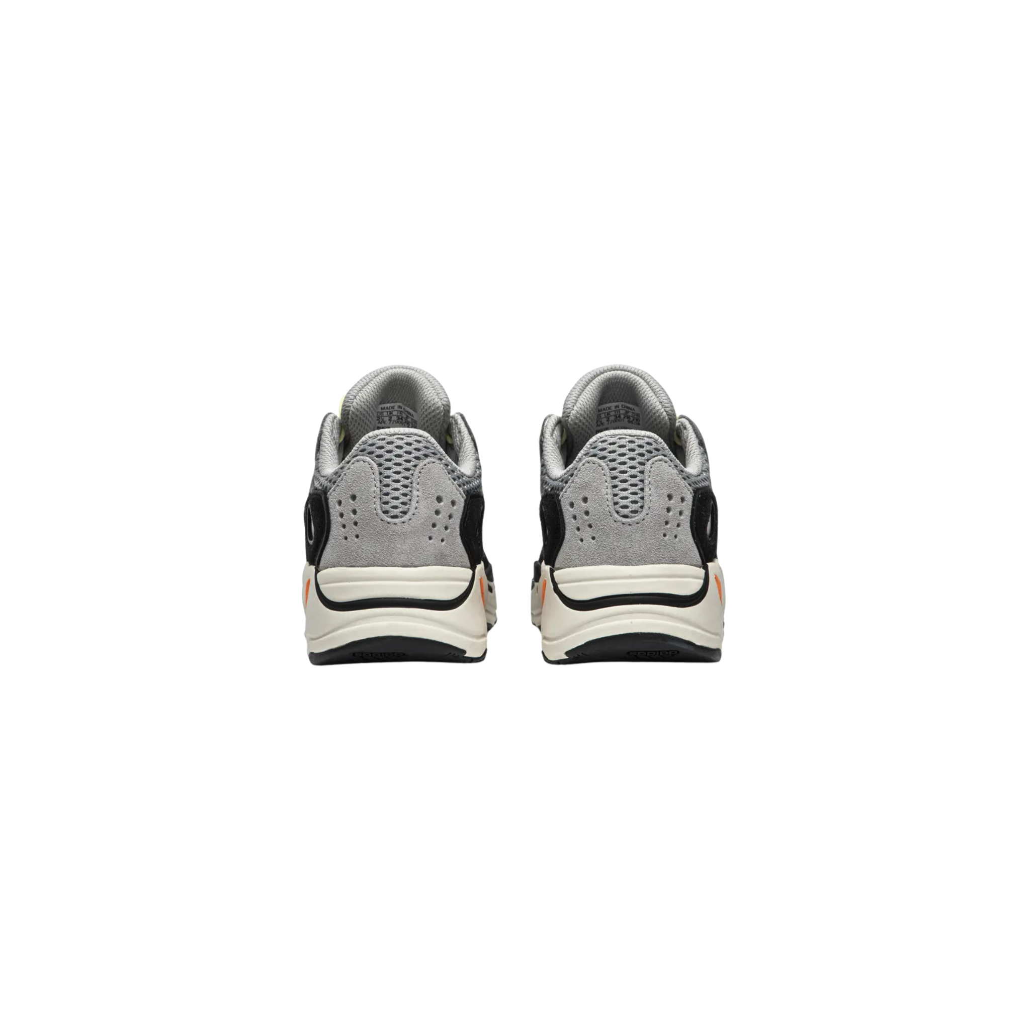 Shop the 2024 adidas Yeezy Boost 700 Kids ‘Wave Runner,’ featuring the OG 2017 colorway. The mixed-material upper combines pale grey mesh, reflective three-stripe branding, and contrasting dark teal and aqua blue hues. Black suede overlays reinforce the midfoot, while a full-length Boost midsole ensures comfort and support.