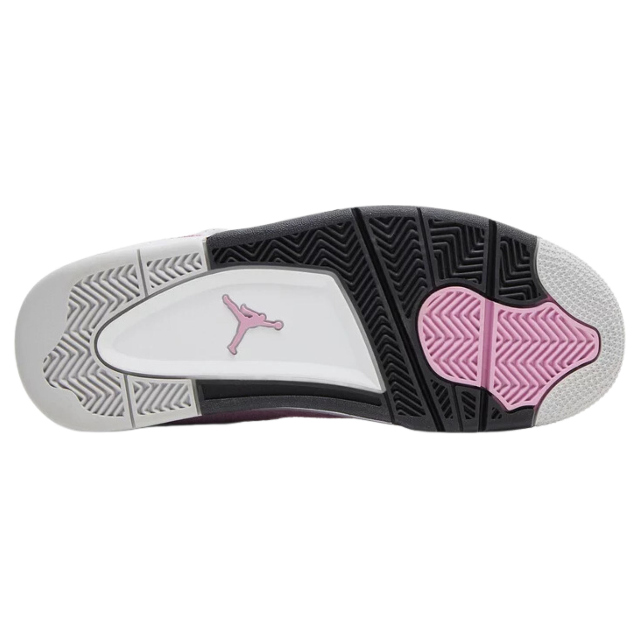 Women's Air Jordan 4 Retro 'Orchid' featuring a lilac-colored suede upper with breathable quarter panel netting and grey molded eyelets. The sneaker includes speckled TPU support wings, a molded back tab with Jumpman branding, and a lightweight polyurethane midsole with encapsulated Air-sole cushioning in the forefoot and an exposed Air bag in the heel.