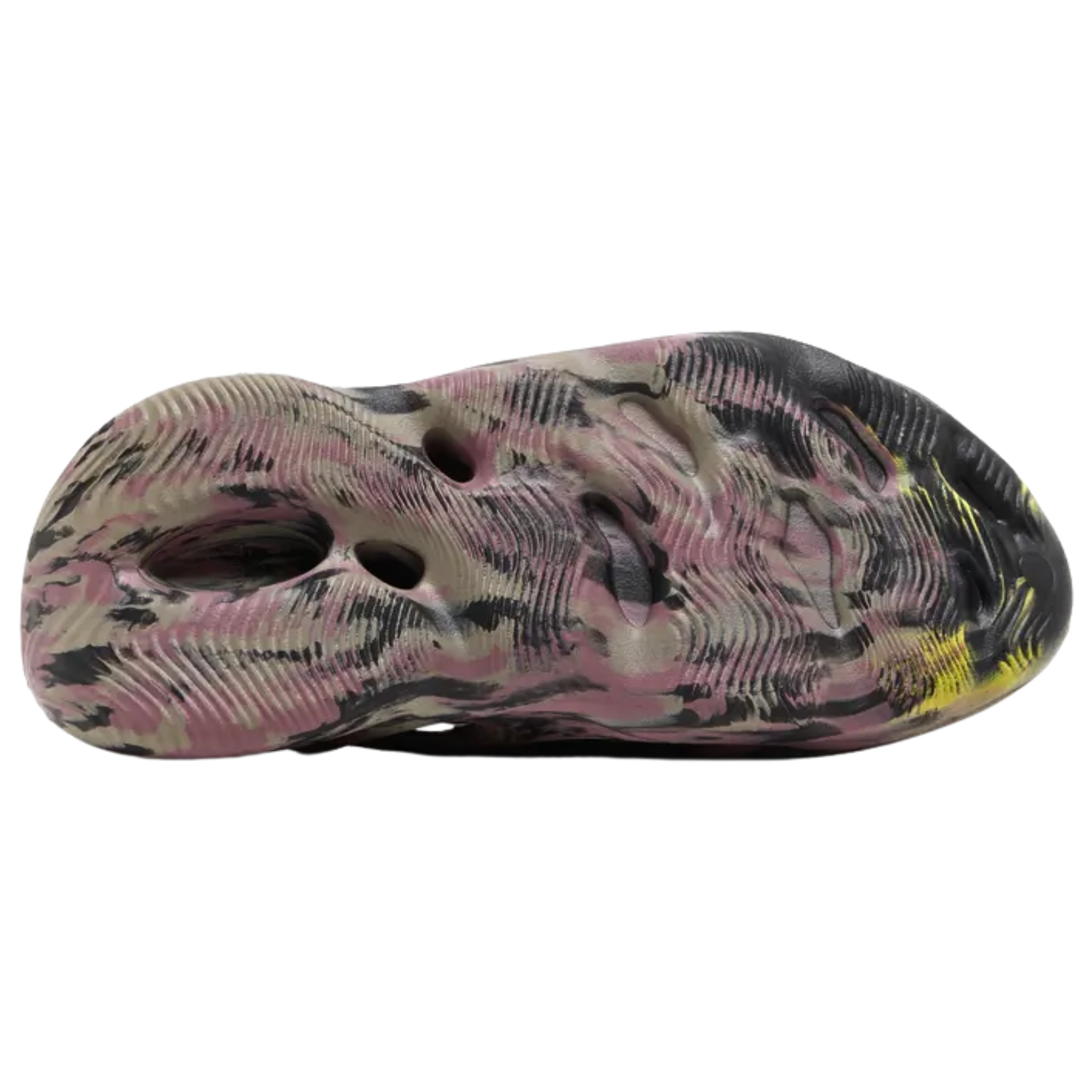 Shop the adidas Yeezy Foam Runner ‘MX Carbon’ featuring a vibrant mix of black, grey, yellow, and pink in a molded EVA foam design. With ventilation ports for airflow, a sculpted collar and heel for a secure fit, and a discreet adidas logo on the outsole, this futuristic clog offers both style and comfort.