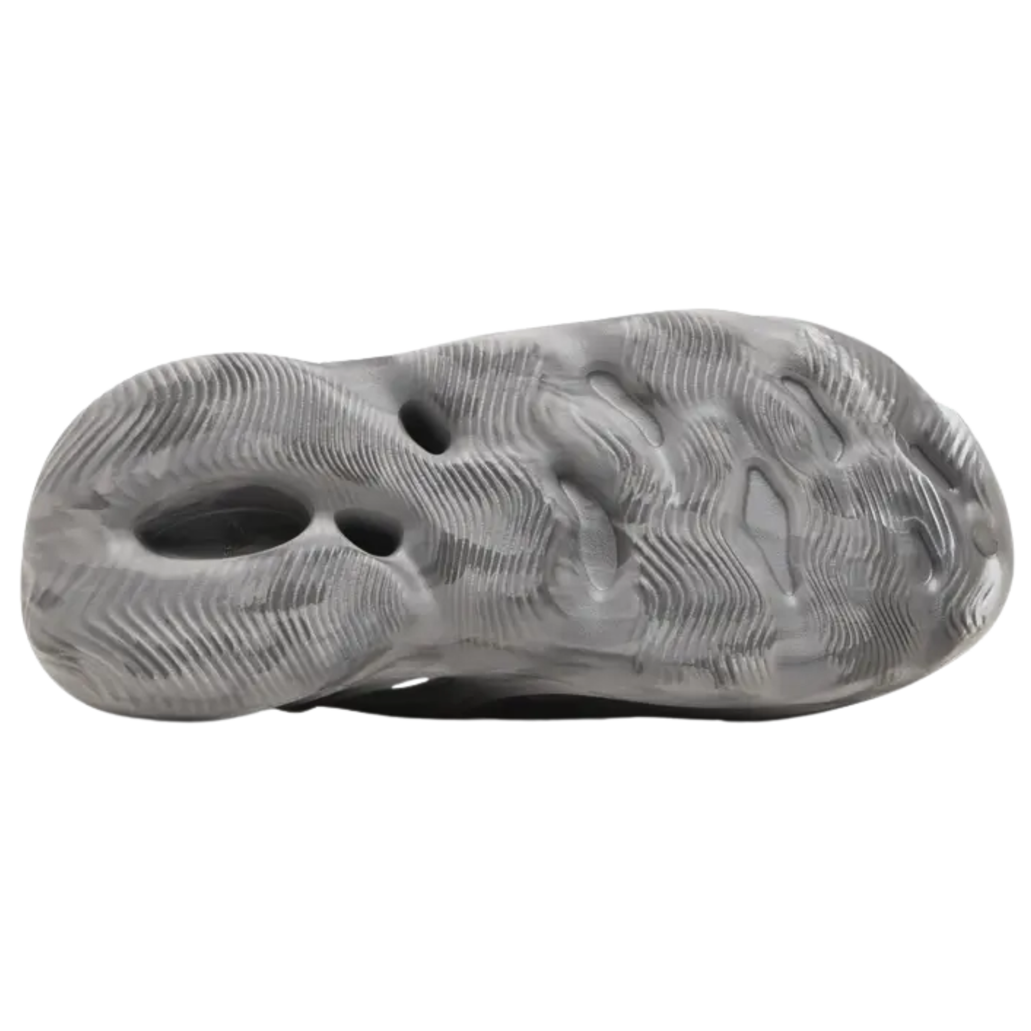 Shop the adidas Yeezy Foam Runner ‘MX Granite’ with swirling grey tones and a lightweight, molded EVA foam design. Featuring sculpted lines, mapped vents for airflow, a contoured heel, and a textured footbed for comfort. The wavy traction pattern on the outsole ensures grip on various surfaces.