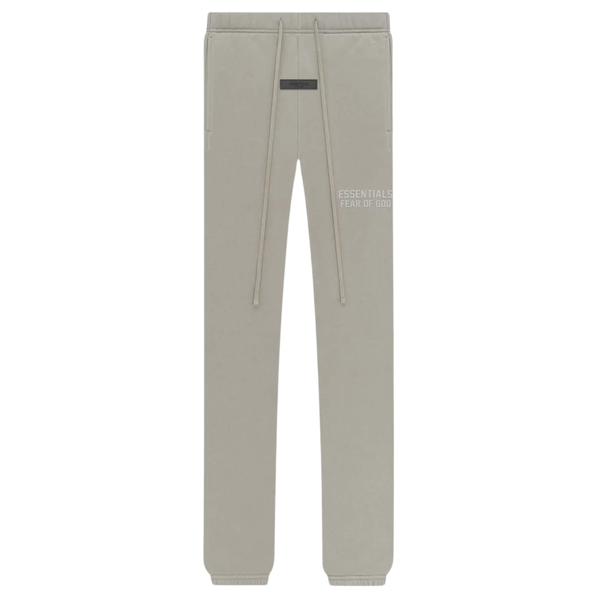 The Fear of God Essentials Sweatpants in pale grey from the SS23 season are crafted from soft, cotton-rich fleece. Featuring logo detailing on the left leg and waist, these slim-leg sweatpants offer a comfortable, stylish fit. The signature elongated drawstring adds a distinctive touch, completing the casual look.