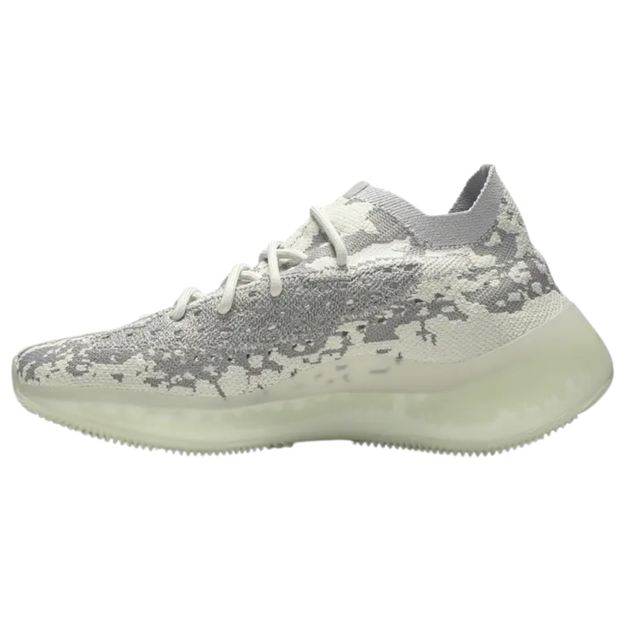 Shop the adidas Yeezy Boost 380 ‘Alien,’ featuring a sleek textile upper with a textured weave pattern and reflective details for a futuristic look. The higher-cut bootie is secured with a unique lacing structure, while Boost cushioning is encased in a milky translucent rubber midsole and outsole for enhanced comfort and style.