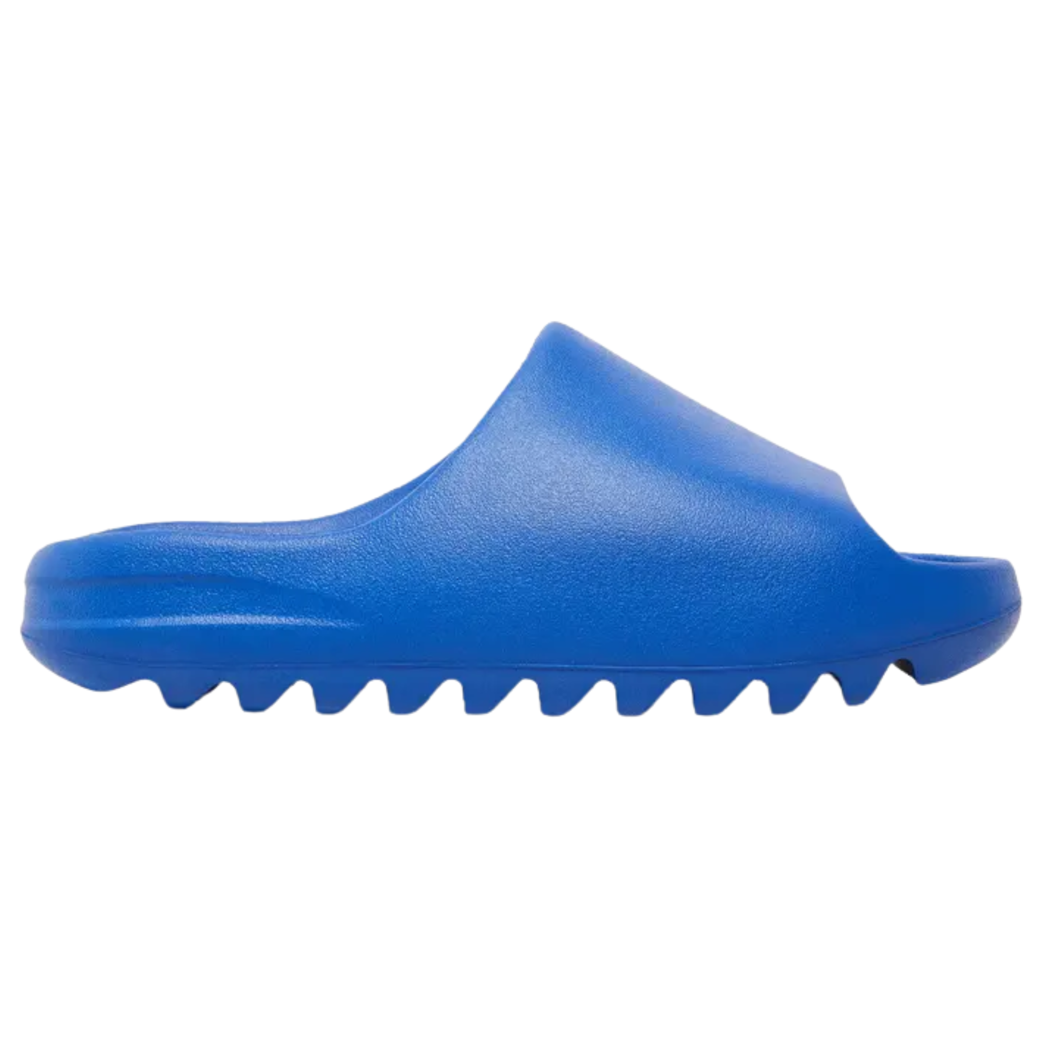 Shop the adidas Yeezy Slide ‘Azure’ in a vibrant blue color, featuring a minimalist one-piece EVA foam design. With a soft footbed marked by a debossed adidas logo and a serrated outsole for impact protection and grip, this slip-on sandal combines style and comfort.