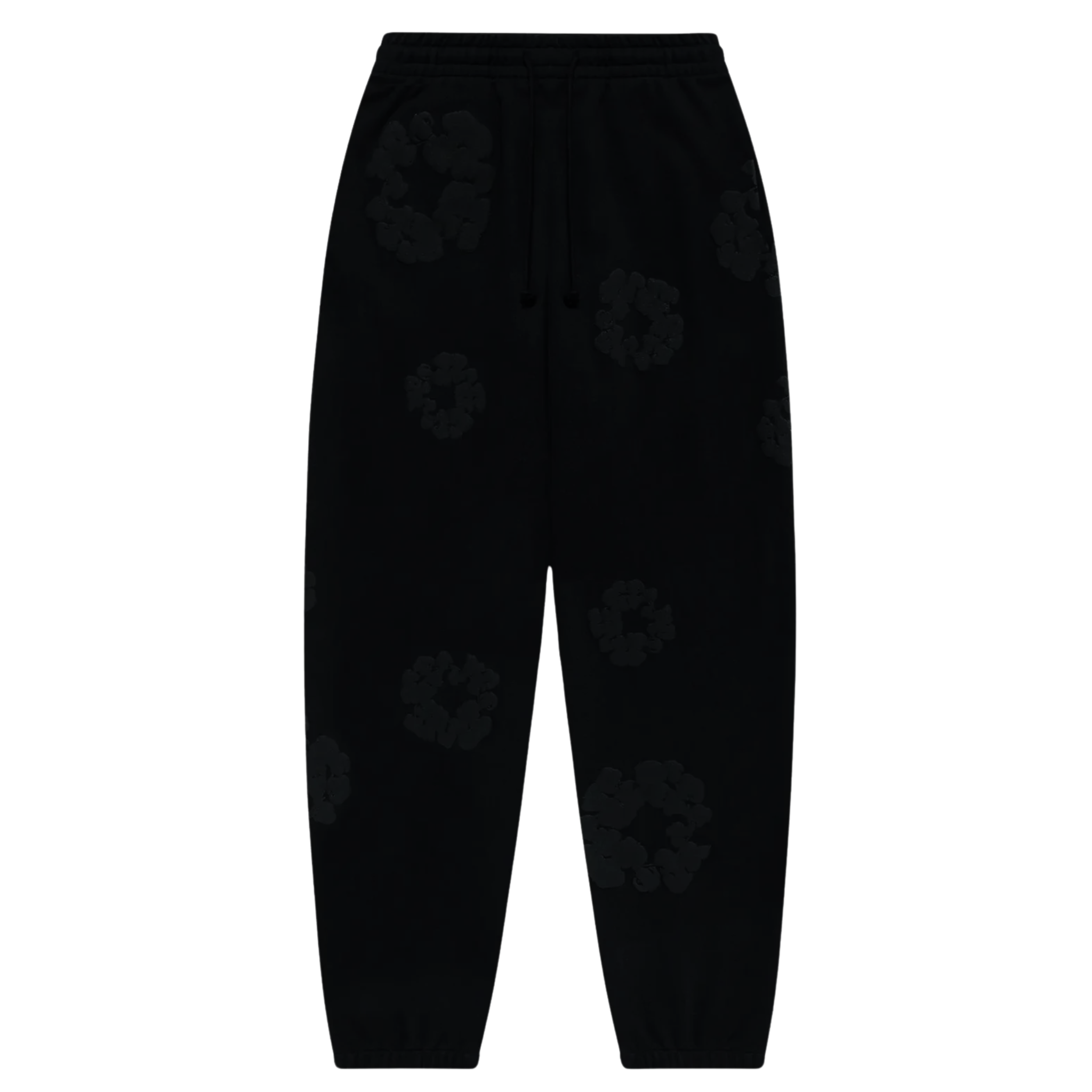 Denim Tears Cotton Wreath Black Monochrome Sweatpants