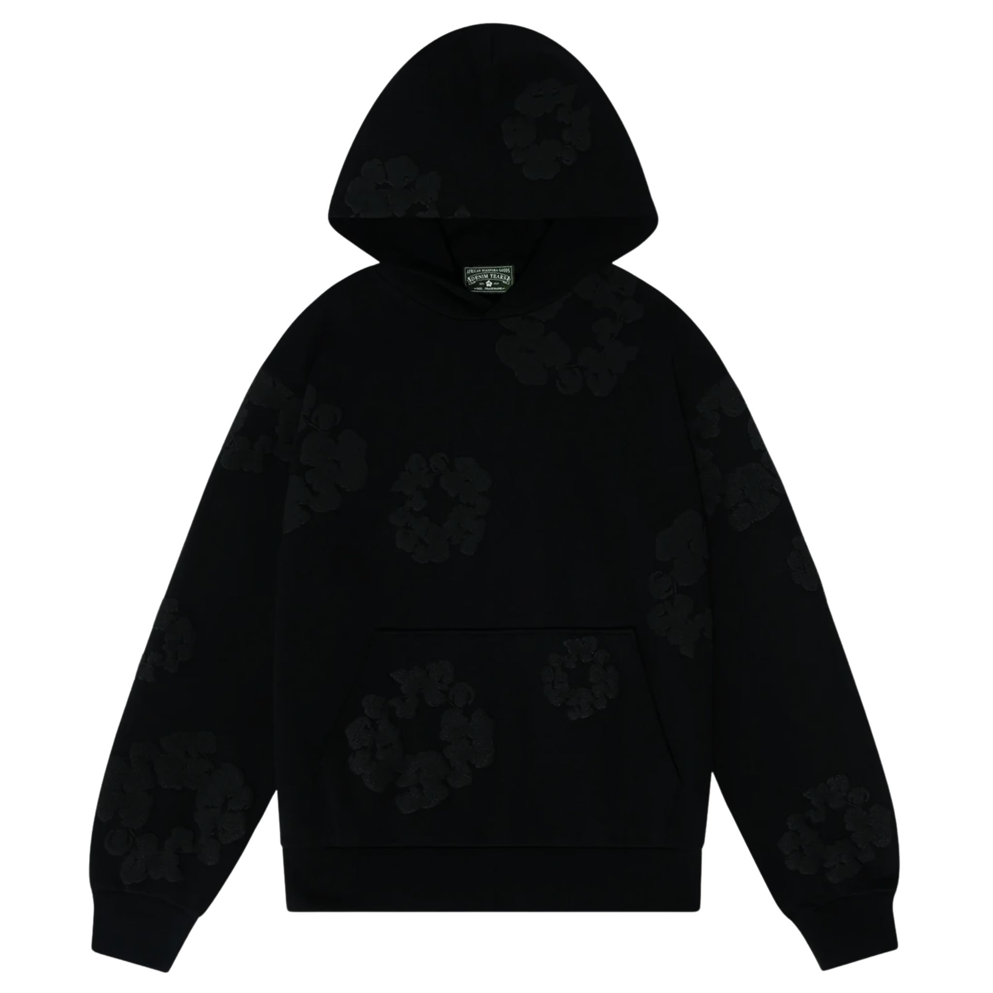 Denim Tears Cotton Wreath Hoodie Black Monochrome