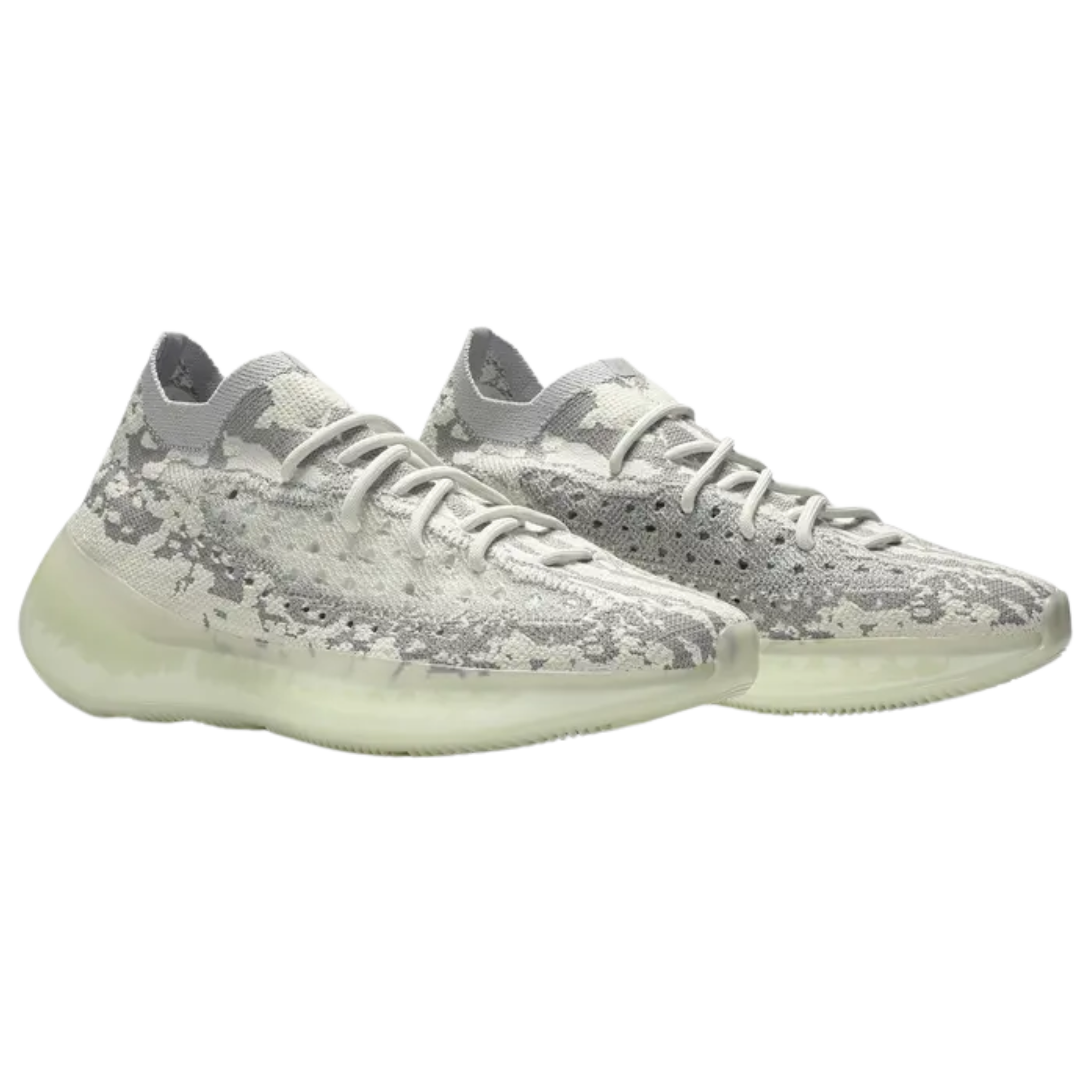 Shop the adidas Yeezy Boost 380 ‘Alien,’ featuring a sleek textile upper with a textured weave pattern and reflective details for a futuristic look. The higher-cut bootie is secured with a unique lacing structure, while Boost cushioning is encased in a milky translucent rubber midsole and outsole for enhanced comfort and style.