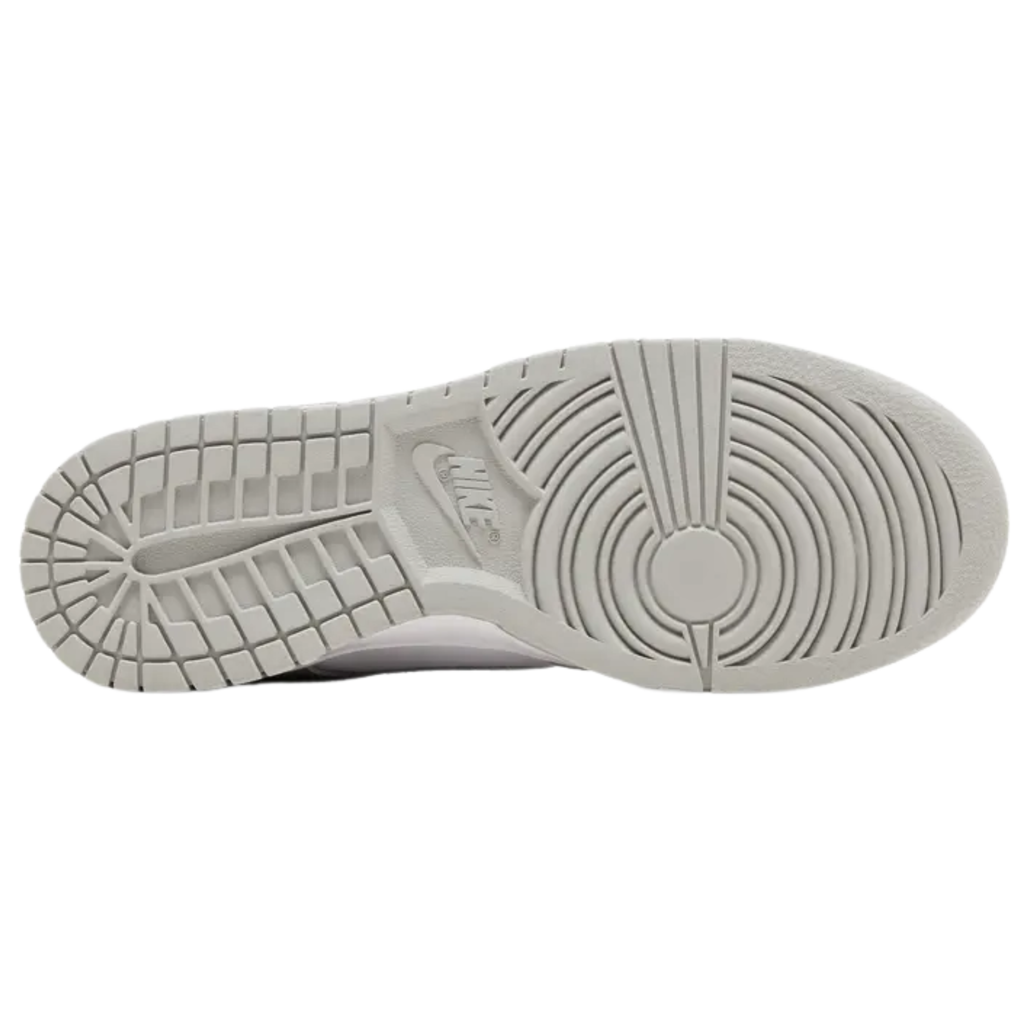 The Nike Dunk Low ‘Grey Fog’ features a subtle two-tone colorway with a white leather base and light grey overlays. The neutral tones are echoed on the Swoosh, laces, and woven Nike tongue tag, while additional Nike branding appears on the heel tab and padded sockliner. The low-top sits on a rubber cupsole, combining white sidewalls with a grey rubber outsole for a clean, versatile look.